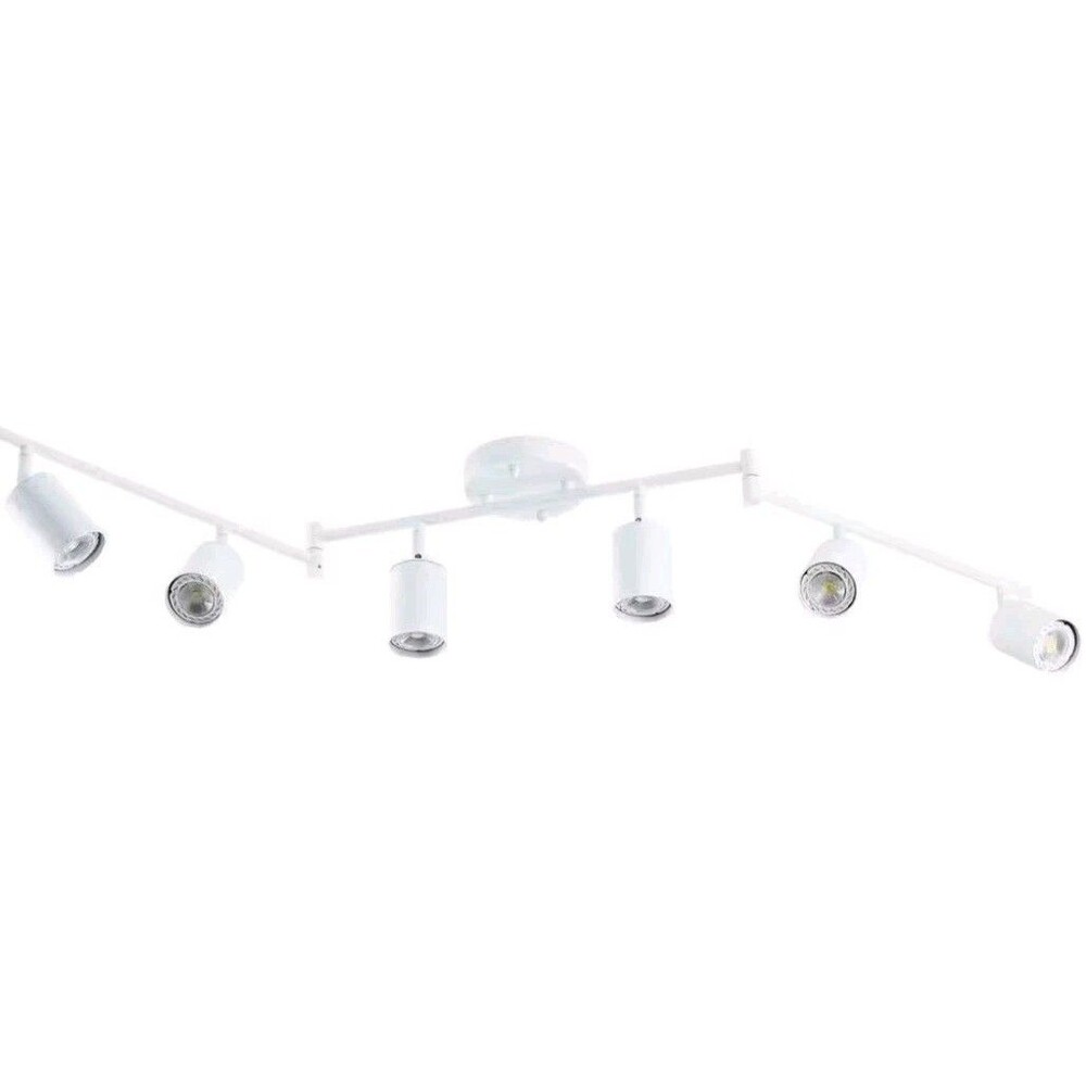 GU10 Track Lighting Kit White Aluminum Hardwired GLWL-5201-2 six bulb